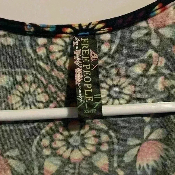 Free People Funky Rouched Tank Top Multicolored size XS 70’s style - Picture 5 of 7